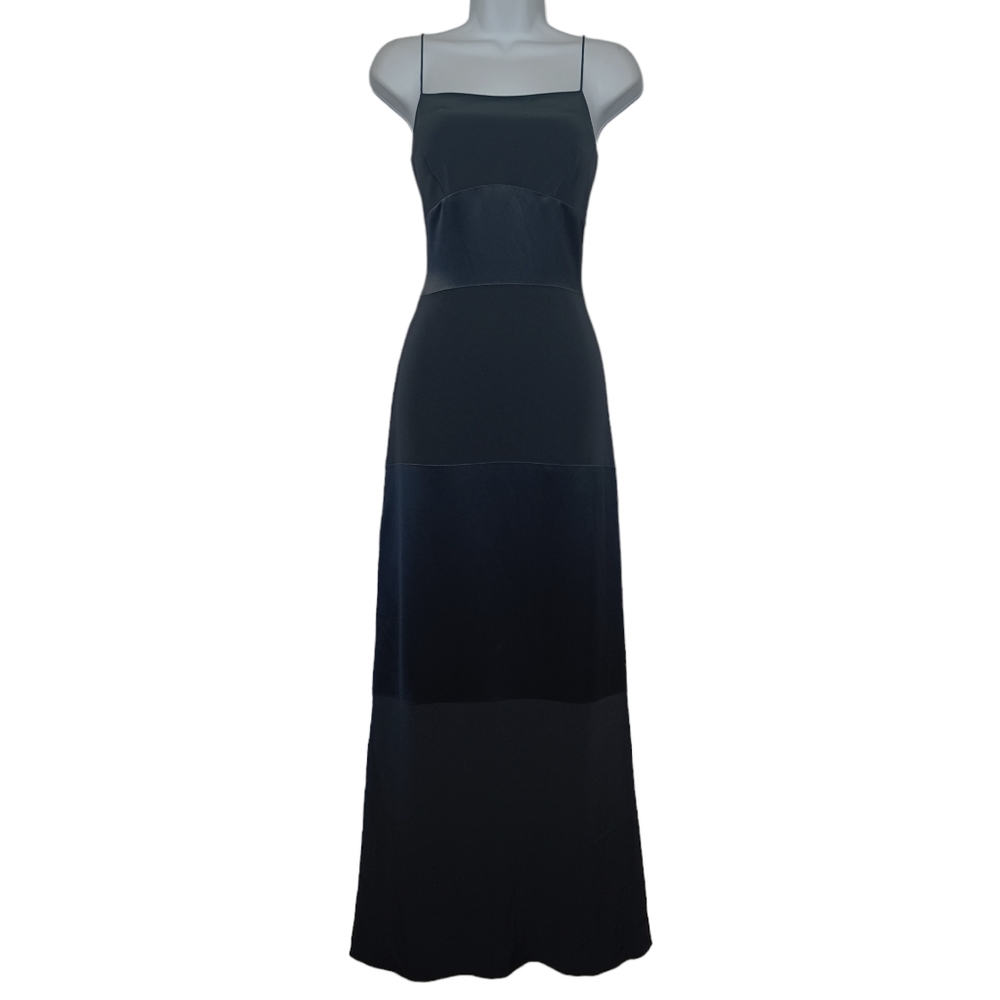 RIMINI BY SHAW Black Stripe Sleeveless Strappy Maxi Evening Dress 2 X-Small